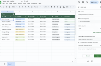 Google Sheets’ new software allows you to set particular guidelines for notifications.
