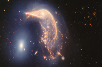 James Webb telescope marks second anniversary with a picture of the Penguin and the Egg galaxies